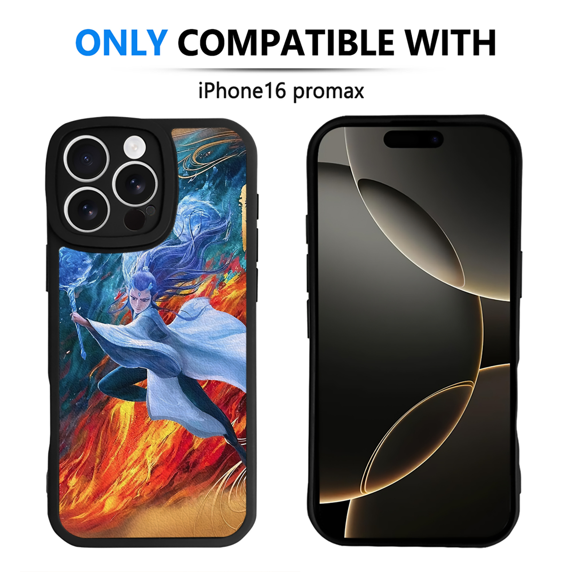 （画像用） Ne Zha 2 ナタ 魔童の大暴れ 【iPhone 16シリーズ対応】シリコンスマホケース（レザー調） 材質：シリコン